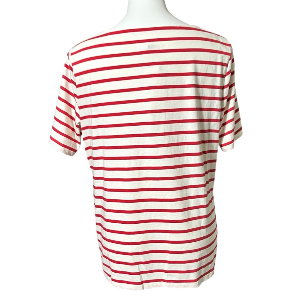 Lauren Ralph Lauren Striped Top Size X Large Red/Cream - Picture 3 of 5